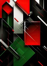 Green Silver Red Black Abstract Geometric Presentation
