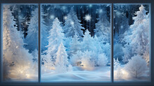 Christmas Landscape In Window