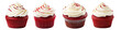 set of red velvet cupcakes 