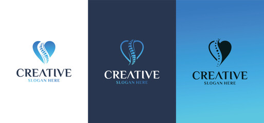 chiropractic logo. Spine health symbol, spine medical logo