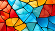 Abstract Mosaic of Vivid Hues in Stained Glass Artistic Design for Creative Backgrounds
