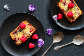 Canvas Print - Moist raspberry and chocolate cake