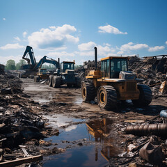 bulldozer at work site