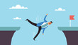 © PrettyVectors - Business businessman fail down finance problem failure obstacle crisis concept. Vector flat graphic design illustration