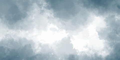 Wall Mural - Clouds in the fog. dark blue indigo watercolor splash background. Hand painted watercolor sky and clouds, abstract watercolor background, vector illustration. Design for your date, postcard, banner.
