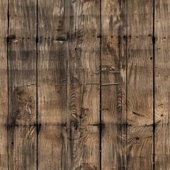 Poster - Distressed Wood Planks and Nails Pattern