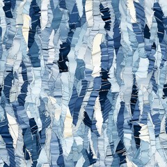 Poster - Torn Denim and Shredded Fabric Pattern