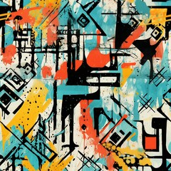 Poster - Urban Grunge Street Art Chaos Pattern