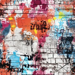 Poster - Weathered Graffiti and Urban Decay Pattern