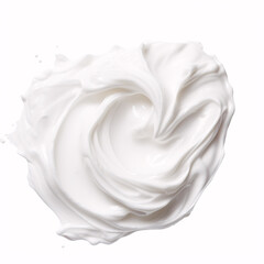 Wall Mural - A white, cleansing mousse, resembling shaving cream, isolated on a white background.