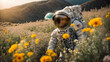 astronaut with flowers