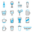Getränke, Bar, Restaurant - Icon Set, Zeichen, Symbole