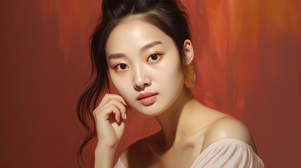 Wall Mural - young asian woman