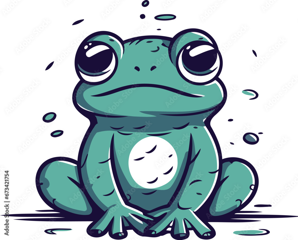 Frog cartoon vector illustration. Isolated on a white background. Stock ...