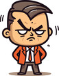 © Ehtisham - Angry Boss   Retro Cartoon Vector Illustration