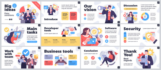 Presentation and slide layout background. Design template with business people. Use for business annual report, flyer, marketing, leaflet, advertising, brochure, modern style. Vector