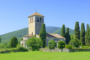 Wall Mural - France, Piedmont of the Pyrenees, Haute-Garonne, church St Just de Valcabrere (11th-12th century) Saint James way (UNESCO World Heritage Site)