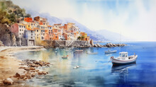 Coastal Voyage - A Watercolor Perspective