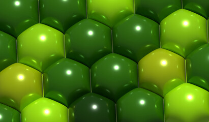 Poster - Green blown honeycomb, abstract 3D rendering background