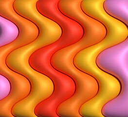 Fototapete - Abstract background with various inflated figures, 3D rendering illustration