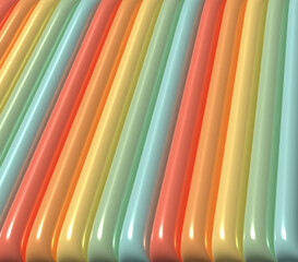 Poster - Multicolored inflated lines with a shiny surface, 3D rendering illustration