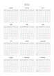 Calendar 2024 yearly, A4 size, vertical orientation. Simple high-quality printable on white background.