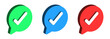 3d check mark tick icon with correct, accept checkmark icons green check box speech bubble frame - checkbox symbol sign