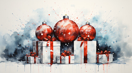 Wall Mural - christmas background with snow