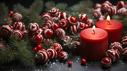 Poster - christmas candles and decorations