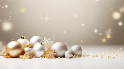 Wall Mural - christmas background with golden balls
