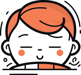 Vector illustration of cute boy icon. Cute boy cartoon character.