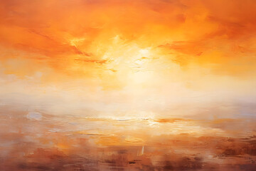 sunset reverie in orange, abstract landscape art, generative ai