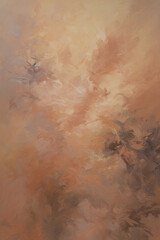 Wall Mural - a painting of a brown sky with clouds. Expressive Peach color oil painting background