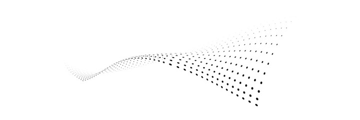 Poster - Technology abstract background. Geometric dotted curve shapes.