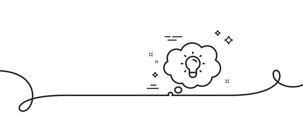 Poster - energy line icon. continuous one line with curl. lightbulb sign. electric power symbol. energy singl