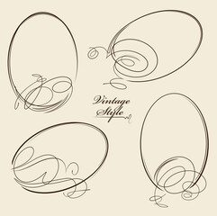Poster - Beautiful collection of oval frames. Vector illustration