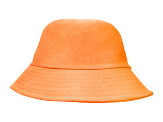 Orange bucket hat isolated PNG transparent