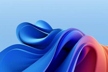 Wall Mural - Abstract blue background with fluid wavy elements. Banner artwork for covers, wallpapers and headers