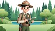 animated park ranger in the national park