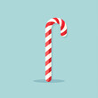 A clean and sleek candy cane illustration. Flat clean illustration style