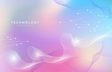 Abstract modern technology particles lines mesh background. Vector template for brochure or cover background.
