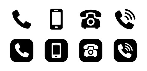 Aufkleber - Phone icon vector set. Mobile, telephone and smartphone symbol collection.