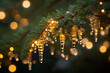 Enchanting icicles glisten in holiday lights a winter wonderland captured in exquisite detail