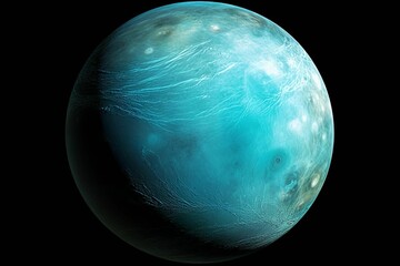 Wall Mural - mysterious blue planet set against a dark cosmos-like backdrop, ai-generated.