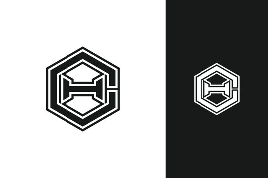 c h letter monogram logo design