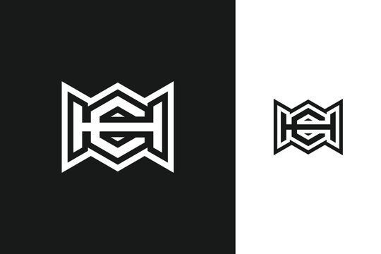c h letter monogram logo design