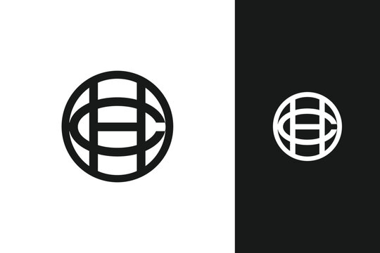 c h letter monogram logo design