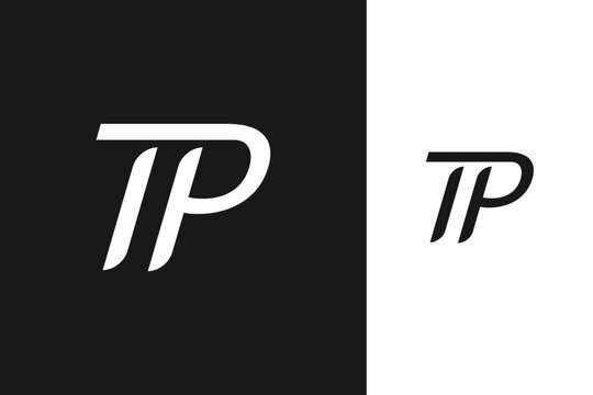 t p letter monogram logo design