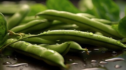 Wall Mural - green peas on a white background