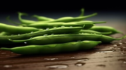 Wall Mural - green beans on a white background